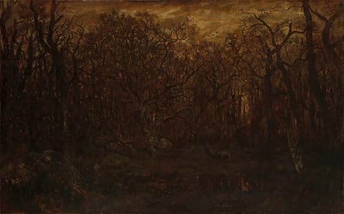 Tableau forêt en hiver Rousseau 60x90cm art mural SERENDIPITP
