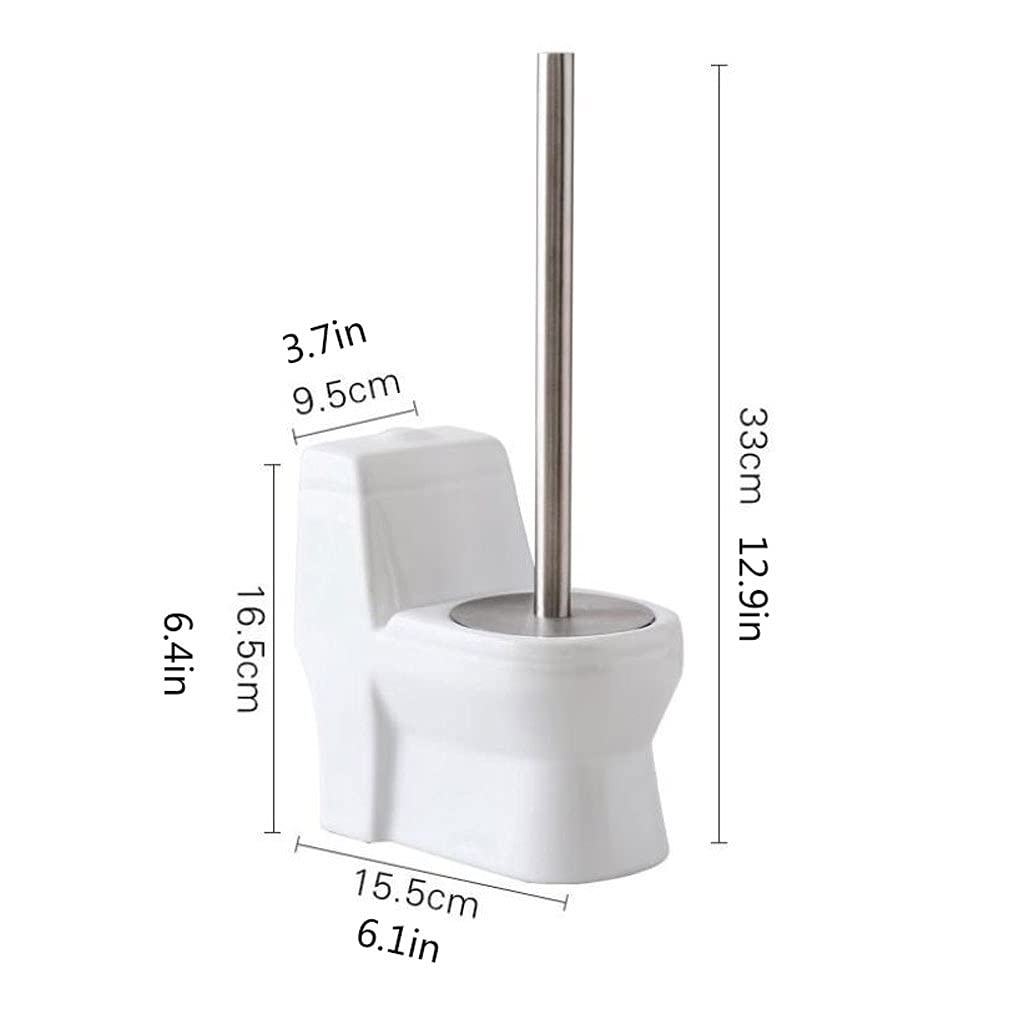 Escobilla Baño/Escobilla y Portaescobillas de Baño Escobilla de inodoro de cerámica hecha a mano, escobilla de inodoro de acero inoxidable con mango largo, escobilla de limpieza de diseño de inodoro c