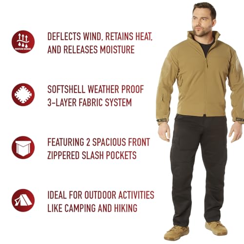 Veste soft shell légère Rothco Covert Ops imperméable Coyote XL - 5