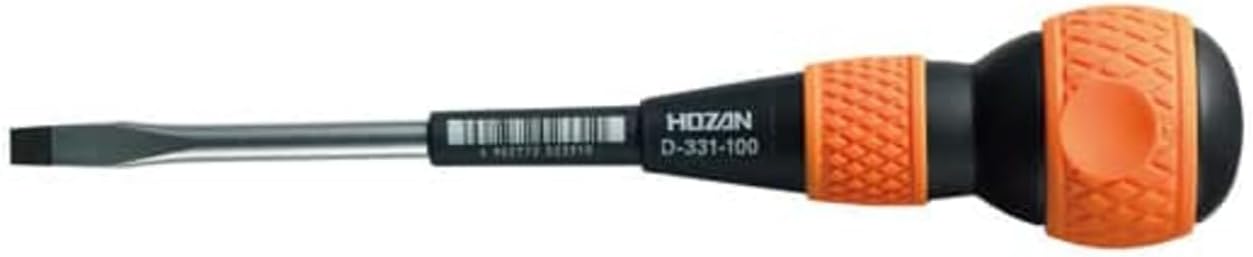 Hozan D-331-100 Electric Screwdriver, Soft Cushion Grip, Strong Chrome Vanadium Steel Shaft with Tip Magnet