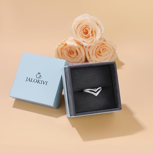 Bague d'éternité JALOKIVI en argent 925, le cadeau idéal d'alliances empilables pour elle - 5