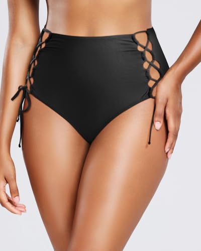 Holipick Women High Waisted Bikini Bottoms Tummy Control Swimsuit Bottoms Tie Side Bathing Suit Swim Bottom4