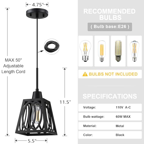3-Pack-1-Light-Rustic-Farmhouse-55-Oval-Metal-Lantern-Cage-Kitchen-Island-Pendant-Light-FixtureBlack-Finish-for-Table-Foyer-Over-Sink-Dining-Room-Cafe-Bar 3 Pack 1 Light Rustic Farmhouse 55 Oval Metal Lantern Cage Kitchen Island Pendant Light FixtureBlack Finish for Table Foyer Over Sink Dining Room Cafe Bar