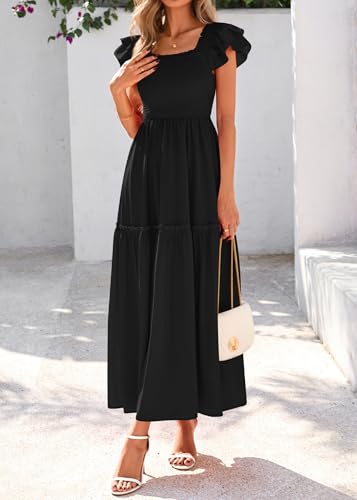 Image of KIRUNDO Smocked Summer Midi Dresses for Women 2026