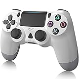 Wireless Controller for PS4,Playstation 4 Remote Compatible with PS4/Slim/Pro/PC,Game Controller with Dual Vibration,Speaker,6-axis Gyro Sensor,Audio Jack (White)