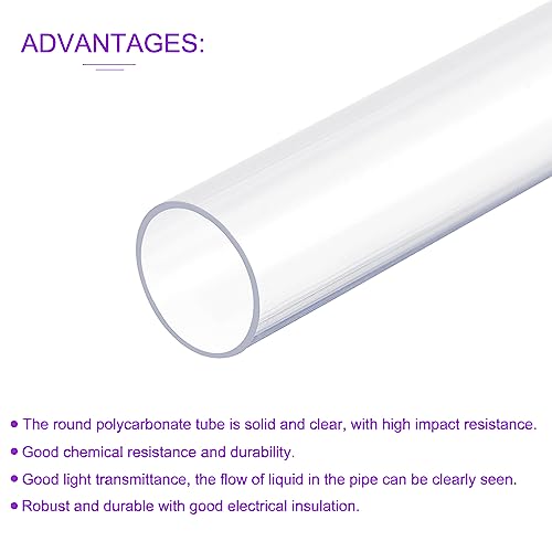 DMiotech 1 Packung 10mm(25/64) x11mm(7/16) x1Ft Klarer Starrer Schlauch Plastik Rohr Rohr für Aquarium Wasser Rohre Wasser Kühlsysteme Systeme Sanitäranlagen