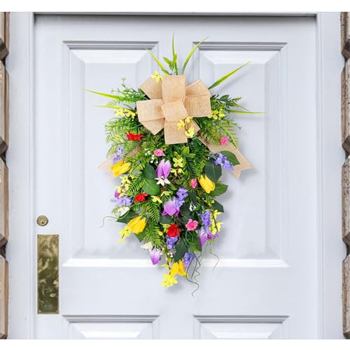 Couronne de fleurs artificielles pour un décor de mariage champêtre