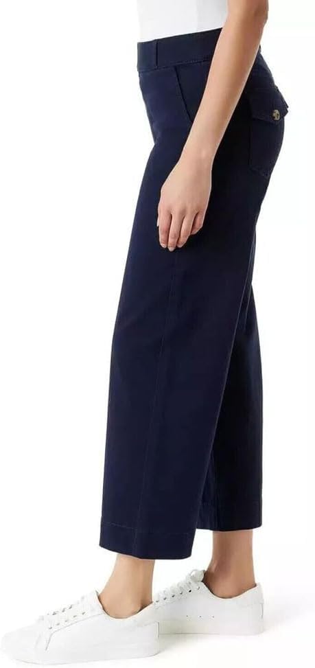 Gloria Vanderbilt Women's Wide Leg Pull On Crop Pants with Smoothing Tummy Panel - Image 2