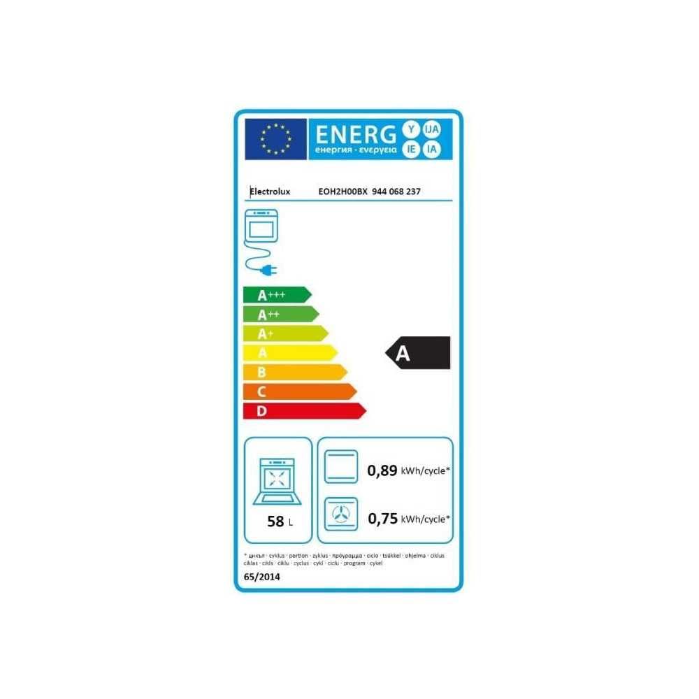 Electrolux EOH2H00BX Serie 300, Forno da Incasso Multifunzione, Capacità 58 L, Funzione Grill, Aqua Cleaning, Contaminuti, Classe A, 590x594x560 mm, Acciaio Inox Antimpronta