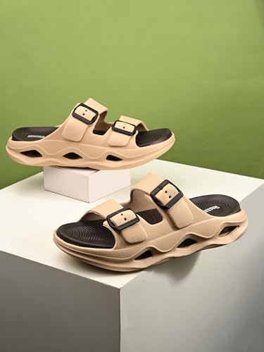 Image of DOCTOR HEALTH SUPER SOFT Men EVA Double Strap Sandals | Adjustable Buckle Comfort Slides | Lightweight Anti-Slip Casual Sandals for Indoor Outdoor Everyday Wear