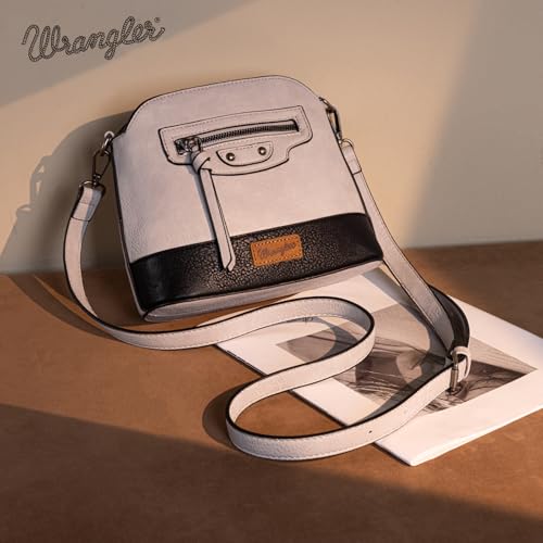 Image of Wrangler Cow Print Crossbody Bag for Women Western Cross Body Purse with Signature Strap