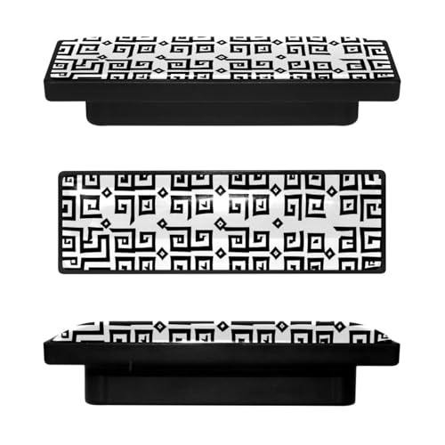 Boutons de placard rectangulaires à clé grecque pour chambre et bureau Lot de 4 - 2