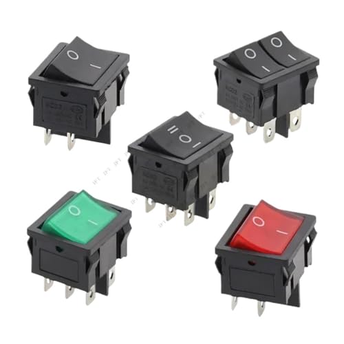 Interruptor basculante KCD5 de 4 pines y 2 posiciones para control de energía seguro, 10 uds