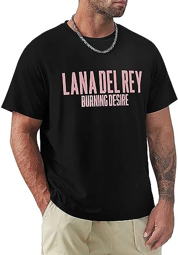 Men's T-Shirt Lana Singer del Rey Burning Desire Graphic T-Shirt Funny Short Sleeve Shirts for Men...