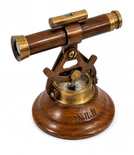 Telescopio Decorativo Alidada de Latón 4" con Brújula Base