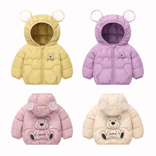 Hotfiary Kids Boy Dowm Jackets Toddler Unique Warm Coat Winter Cartoon Puffer Jacket Cute Outerwear Unisex Hooded Outfit 2-7T2