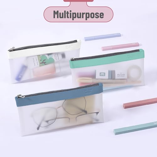 Image of Mr. Pen- Clear Pencil Pouch, 8.50 inchx4.25 inch, 6 Pack, Durable TPU Material | Medium Water-Resistant Pencil Bags with Smooth Zipper, Multipurpose Clear Pouch for Stationery, School, Office
