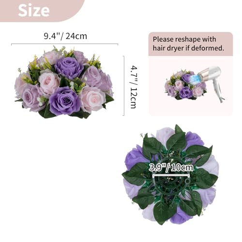 Image of NUPTIO Artificial Flower Ball Centerpieces: Lilac & Purple & Pink Rose