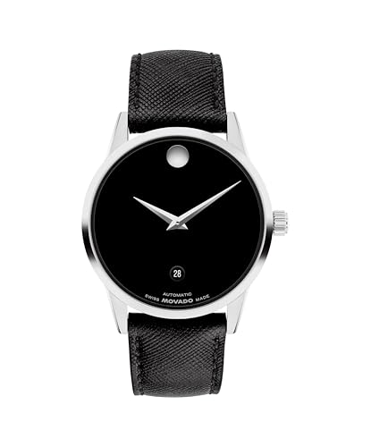 Movado Museum Classic Men's Automatic Watch, Leather Strap, Self-Winding Luxury Timepiece - Gift for Him - 40mm