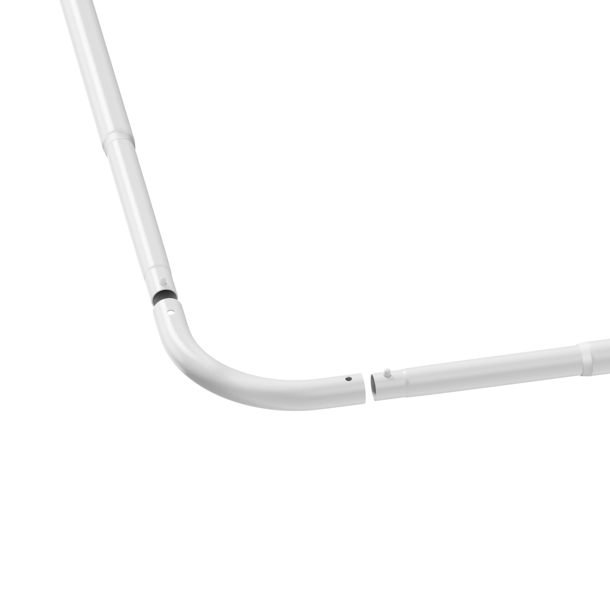 Onpira® Eck-Duschvorhangstange Teleskop L-Form 90–180 cm – Edelstahl, selbstklebend oder schraubbar – Ohne Bohren – In Silber, Schwarz, Weiß – 12 Varianten wählbar (Selbstklebend Edelstahl, 90x180cm)