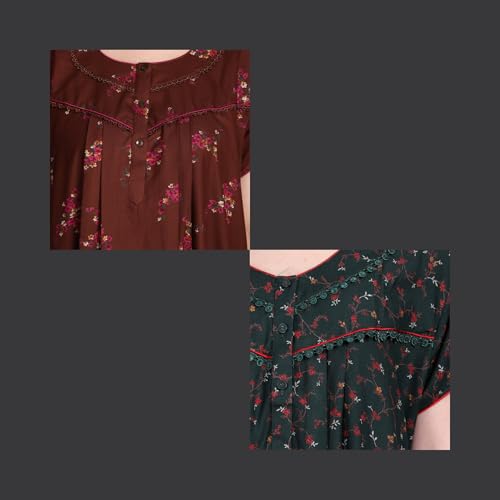 Image of Women's Alpine Floral Print Maxi Night Gown