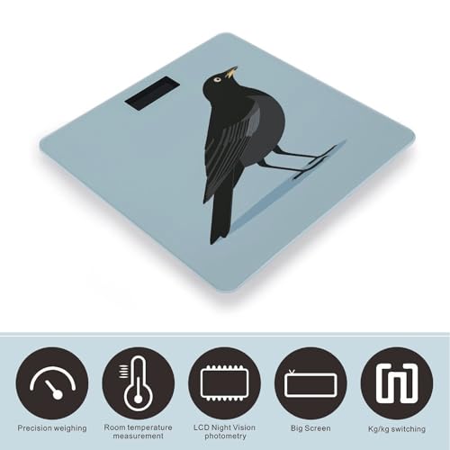 Báscula Digital Elegante Bird Negra para Peso Corporal miniatura 3