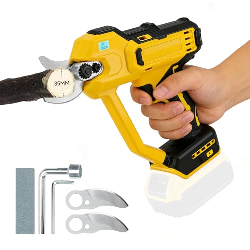 Cordless Electric Pruning Shears Compatible with Dewalt 18V Battery (No Battery), 600W Brushless Electric Pruner with Maximum Aperture 35mm, for Garden and Orchard