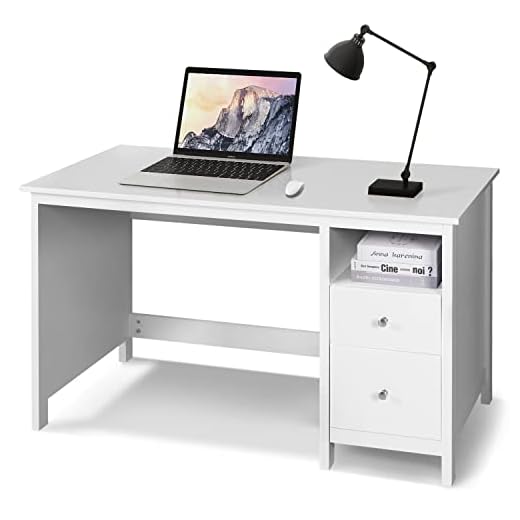 Yokstore 47 Inch Writing Desk with Storage Cabinet for Home Office, Wood Computer Desk with Reversible File Drawers & Hutch, Modern Student Study Desk, PC Laptop Workstation Table, Gray