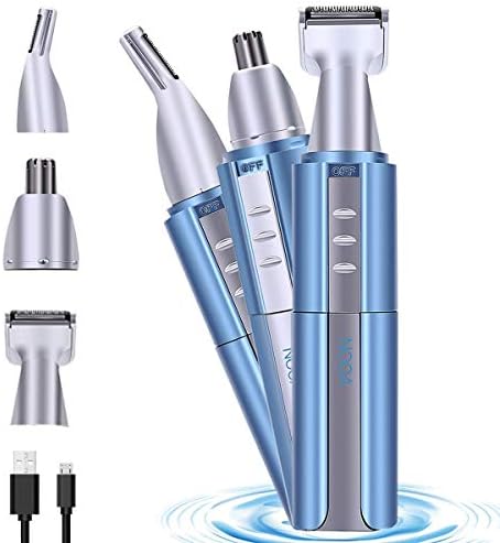 NOOA Ear Nose Hair Trimmer for Men Women USB Rechargeable Electric Facial Hair Trimmer with Dual-Edge Stainless Steel Blades,Professional Waterproof for Nose Ear Eyebrow Beard
