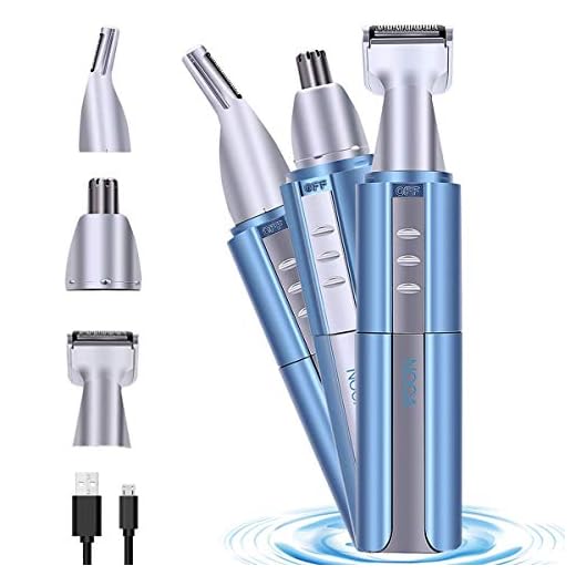 NOOA Ear Nose Hair Trimmer for Men Women USB Rechargeable Electric Facial Hair Trimmer with Dual-Edge Stainless Steel Blades,Professional Waterproof for Nose Ear Eyebrow Beard