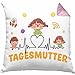Tagesmutter Geschenk Kissen mit F&uuml;llung 40x40 Beste Tagesmutter Abschied (Rosa)