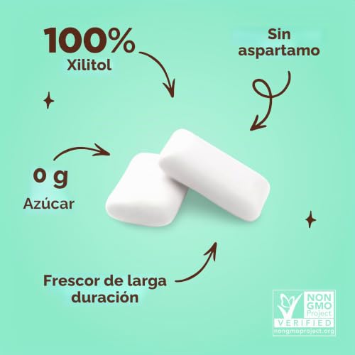 Miniatura 6 de Pur Gum Chicle Sin Azúcar 100 Xilitol Vegano, Sin Aspartamo, Sin Gluten Y Apto Para Diabéticos Chicle Natural Con Sabor A Chocolate Mint, 55 Piezas Paquete De 1