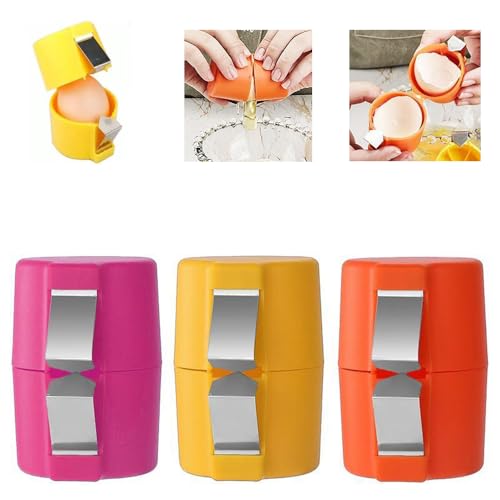 Egg Shell Opener?Egg Shell Opener for Hard Boiled Eggs?Egg Peeler?2025 New Egg Cutter Egg Cracker Tool, Egg Shell Opener Egg Separator for Raw Eggs for Home Kitchen Use (3PCS)