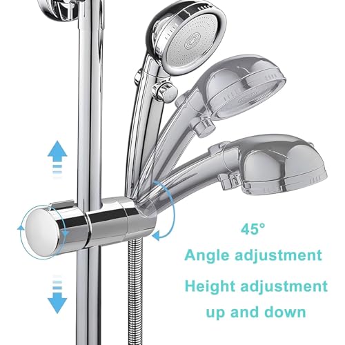 Duschkopfhalterung,Verstellbar 18–25 Mm Duschhalterung,Rostfrei Duschbrause Halterung,Kein Bohren Erforderlich Handbrause Halterung,Passend FüR Handbrausenhalter Mit Gleitstange,Drehbarer Brausehalter