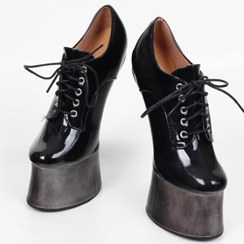 High Heels 18cm Heelless Waterproof Platform Lace Up4