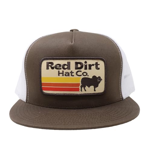 Image of Red Dirt Hat Company Wildlife Adjustable Snapback Hat (Pancho - Brown /White)