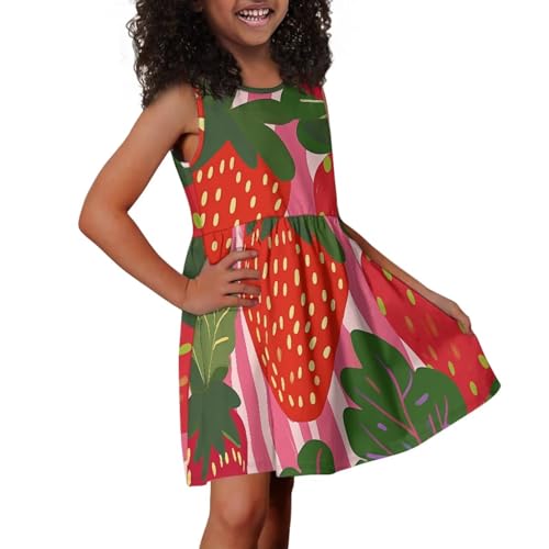 Sleeveless Loose Summer Mini Floral Dress for Girls Swing Cute Sundress with Pocket4