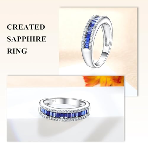 Eternity Ring for Men Women Sterling Silver Wedding Band Emerald/Sapphire/Ruby Engagement Rings VVS Moissanite Wedding Rings, Size 6 to 103