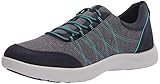 Clarks womens Adella Holly Sneaker, Navy Textile, 6.5 Wide US