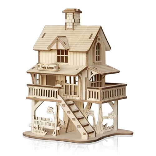 comfoyar 3D Puzzle Baumhaus, Holzmodelle Bausätze Erwachsene, Modellbau Set Holz, Kreativer DIY Bastelset für Heimdekoration, Weihnachten Geburtstag Valentinstag Männer Frauen