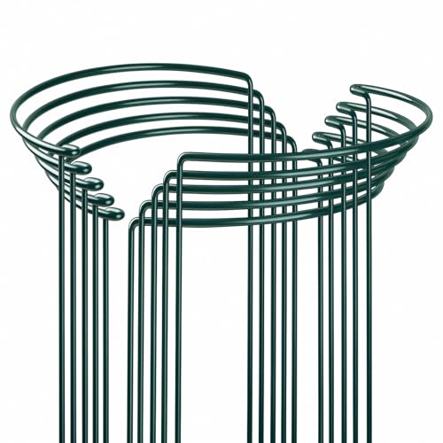 10 Stück Pflanzenstütze Ringkäfige, Garden Sage 25x40cm Metall Halbrund Grüner Pflanzenstützen für Gemüse, Tomaten, Pfingstrosen, Rosen, Hortensien, Blumen