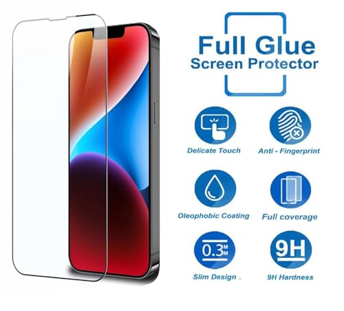 Image of Tempered Glass Screen Protector Compatible for iPhone 13 mini with Edge to Edge Coverage and Easy Installation Kit, Pack of 1, Black