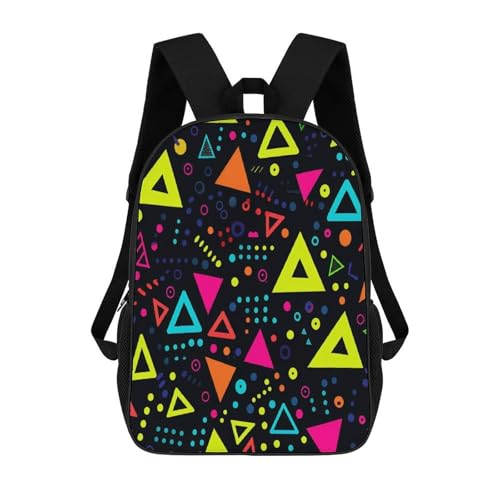 80s 90s Neon Backpack Simple Leisure Travel Backpack Outgoing Daypack 17 Inch