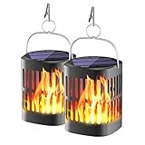 Ollivage Solar Flame Lantern Light, Solar Torch Light Outdoor Hanging Lantern Lights Decoration Lighting Solar Powered Garden Light Auto Sensor for Garden Patio Yard, 2 Pack