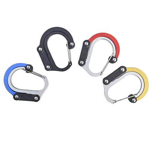 Finelyty Mosquetón Multifuncional, mosquetón con Gancho Giratorio Aleación de Aluminio Hebilla Tipo D para Uso en Exteriores