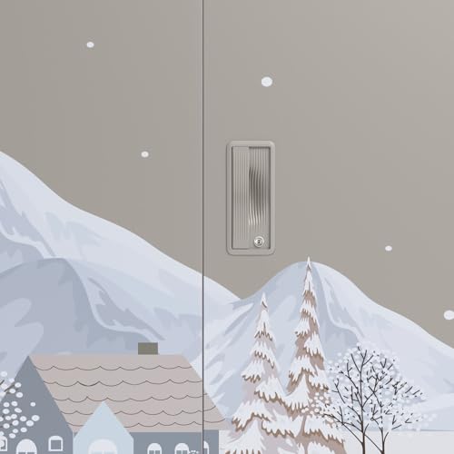 Image of Interio by Godrej Slimline 2-Door Digital Printed Steel Almirah (Snowscape Warm Grey), 1-Year Warranty, 1 Locker