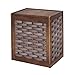 Produktbild Wäschekorb HWC-G37AM, Wäschesammler Wäschesortierer Wäschebox, Massiv-Holz Shabby-Look Geflecht 61x51x35cm - braun