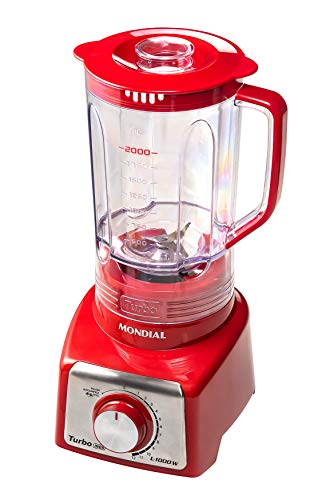 Liquidificador Turbo Mondial Inox Red L-1000 RI LIQUIDIFICADOR-127V-VERMELHO/INOX