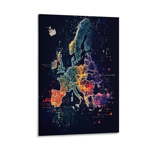 Toile de la carte européenne KAYZTGSDA avec impression giclée premium