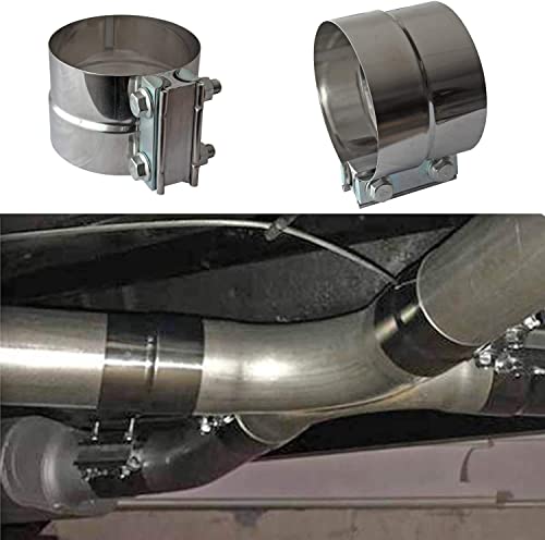 Image of 4 Inch Lap Joint Exhaust Pipe Muffler Clamp Band - 304 Stainless Steel (4 Pack)